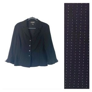 Black & White Dotted Requirements Suit Jacket sz 12